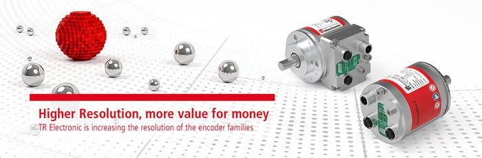 TR Electronic is increasing the resolution of the CE_582, CE_802, and CE_1102 encoder families from 15 bits to up to 18 bits per revolution.